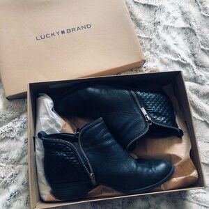 Lucky Brand Quilted Black Ankle Booties